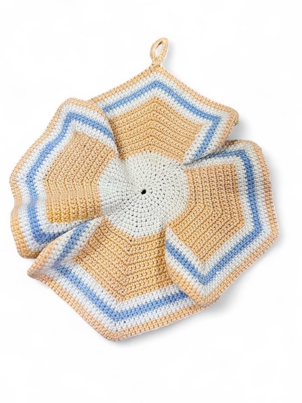 Handmade Crocheted 12 point star Star Potholder doily -